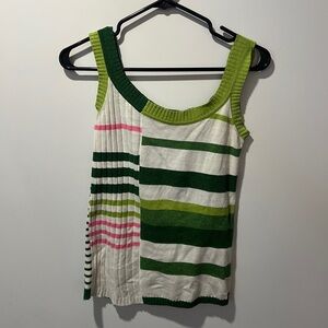 ✨Vintage✨ Miss Sixty Green and White Striped Knit Top size L